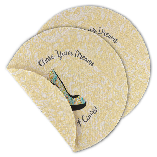 Custom High Heels Round Linen Placemat - Double Sided - Set of 4