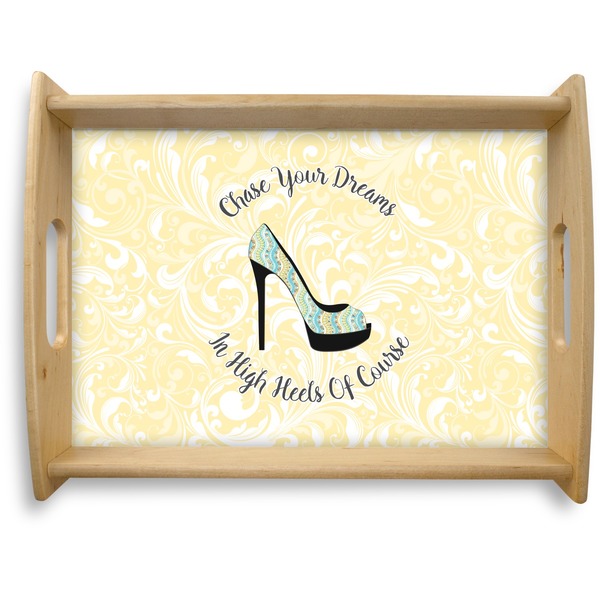 Custom High Heels Natural Wooden Tray - Large