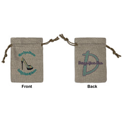 High Heels Small Burlap Gift Bag - Front & Back