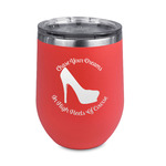 High Heels Stemless Stainless Steel Wine Tumbler - Coral - Double Sided