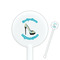 High Heels White Plastic 5.5" Stir Stick - Round - Closeup