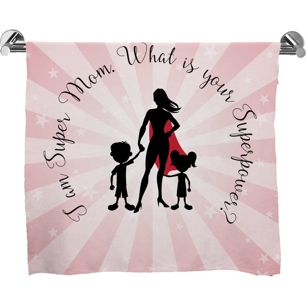 Custom Super Mom Bath Towel