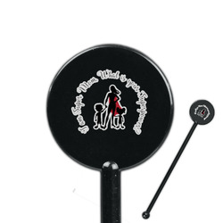 Super Mom 5.5" Round Plastic Stir Sticks - Black - Single Sided