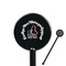 Super Mom Black Plastic 5.5" Stir Stick - Round - Closeup