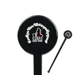 Super Mom 7" Round Plastic Stir Sticks - Black - Single Sided