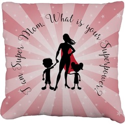 Super Mom Faux-Linen Throw Pillow