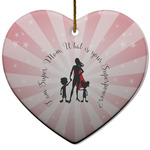 Super Mom Heart Ceramic Ornament