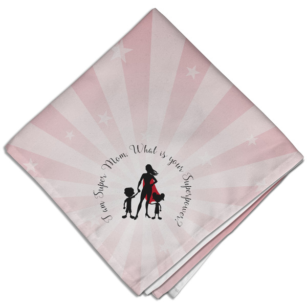 Custom Super Mom Cloth Dinner Napkin - Single