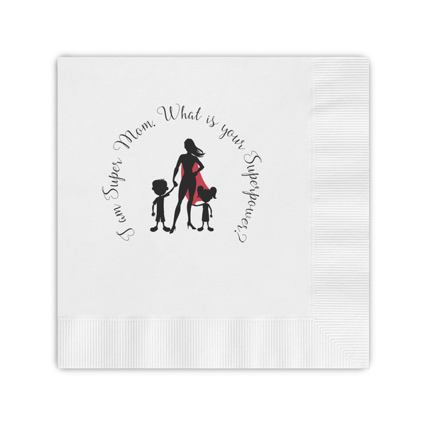 Custom Super Mom Coined Cocktail Napkins