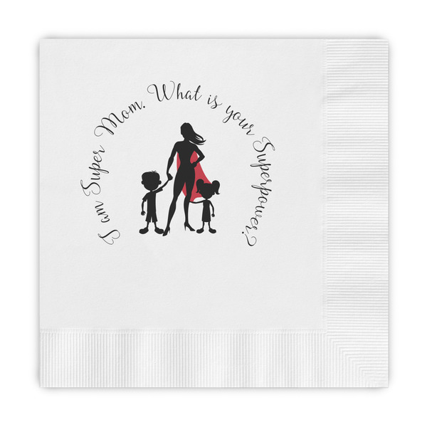 Custom Super Mom Embossed Decorative Napkins