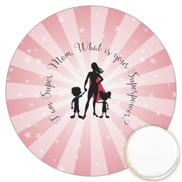 Custom Super Mom Printed Cookie Topper - 3.25"