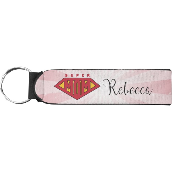 Custom Super Mom Neoprene Keychain Fob