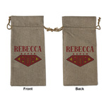 Super Mom Large Burlap Gift Bag - Front & Back