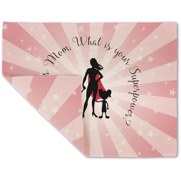 Custom Super Mom Double-Sided Linen Placemat - Single