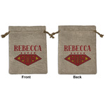 Super Mom Medium Burlap Gift Bag - Front & Back