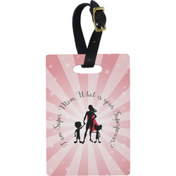 Super Mom Plastic Luggage Tag - Rectangular