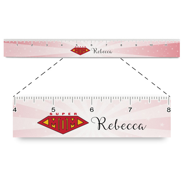 Custom Super Mom Plastic Ruler - 12"