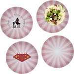 Super Mom Set of 4 Glass Lunch / Dinner Plate 10"