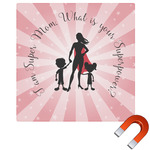 Super Mom Square Car Magnet - 6"