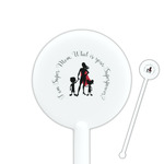 Super Mom 5.5" Round Plastic Stir Sticks - White - Single Sided