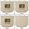 Family Photo and Name 3 Reusable Cotton Grocery Bags - Front & Back View