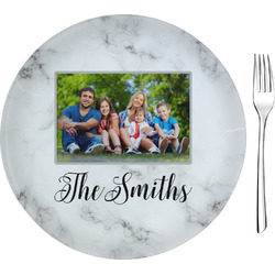 Family Photo and Name Glass Appetizer / Dessert Plate 8" - Single