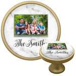 Family Photo and Name Cabinet Knob - Gold