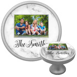 Family Photo and Name Cabinet Knob - Silver