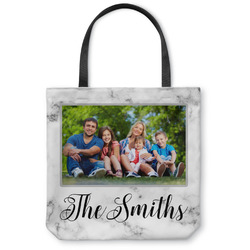 Family Photo and Name Canvas Tote Bag - Small - 13" x 13"