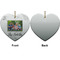 Family Photo and Name Ceramic Flat Ornament - Heart Front & Back (APPROVAL)