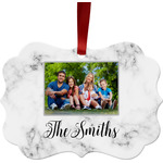 Family Photo and Name Metal Frame Ornament - Double-Sided