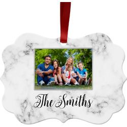 Family Photo and Name Metal Frame Ornament - Double-Sided