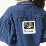 Family Photo and Name Twill Iron On Patch - Custom Shape - X-Large - Single