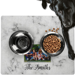 Family Photo and Name Dog Food Mat - Large