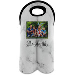 Family Photo and Name Wine Tote Bag - 2 Bottles
