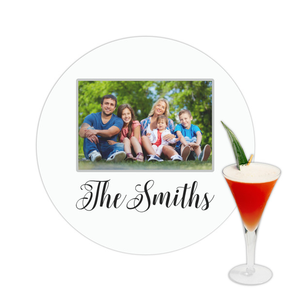 Custom Family Photo and Name Printed Drink Topper - 2.5"