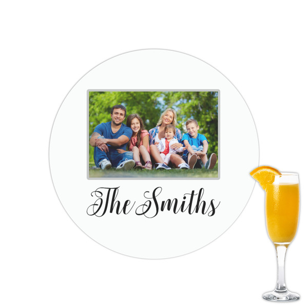 Custom Family Photo and Name Printed Drink Topper - 2.15"