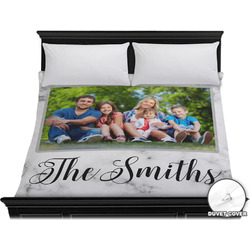 Family Photo and Name Duvet Cover - King
