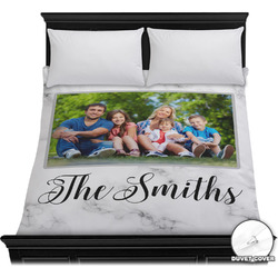 Family Photo and Name Duvet Cover - Full / Queen