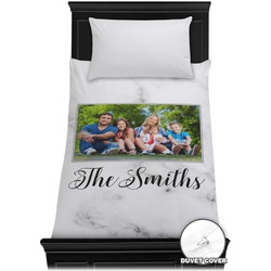 Family Photo and Name Duvet Cover - Twin