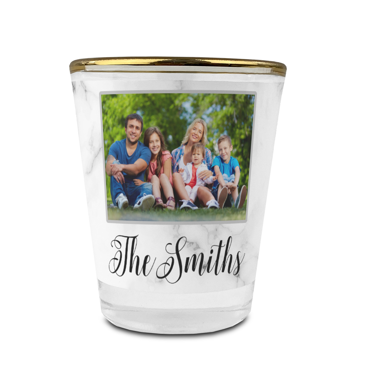 1.5 oz Custom Gold Rimmed Shot Glass, Personalized Shot Glass