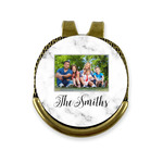 Family Photo and Name Golf Ball Marker - Hat Clip - Gold