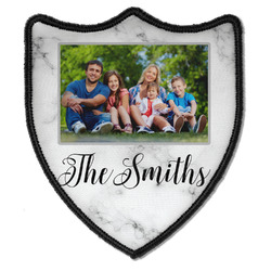 Family Photo and Name Iron on Shield Patch B