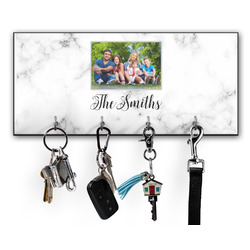 Family Photo and Name Key Hanger w/ 4 Hooks