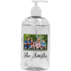 Family Photo and Name Plastic Soap / Lotion Dispenser - 16 oz - Large - White