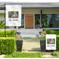 Family Photo and Name Garden Flag - Large - Double-Sided