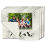 Family Photo and Name Single-Sided Linen Placemat - Set of 4