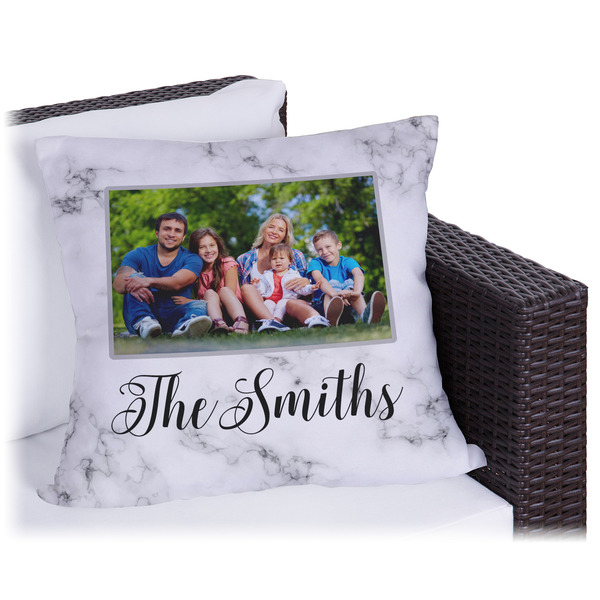 Custom Family Photo and Name Outdoor Pillow - 20"