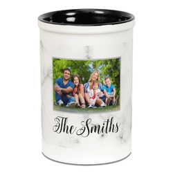 Family Photo and Name Ceramic Pencil Holders - Black