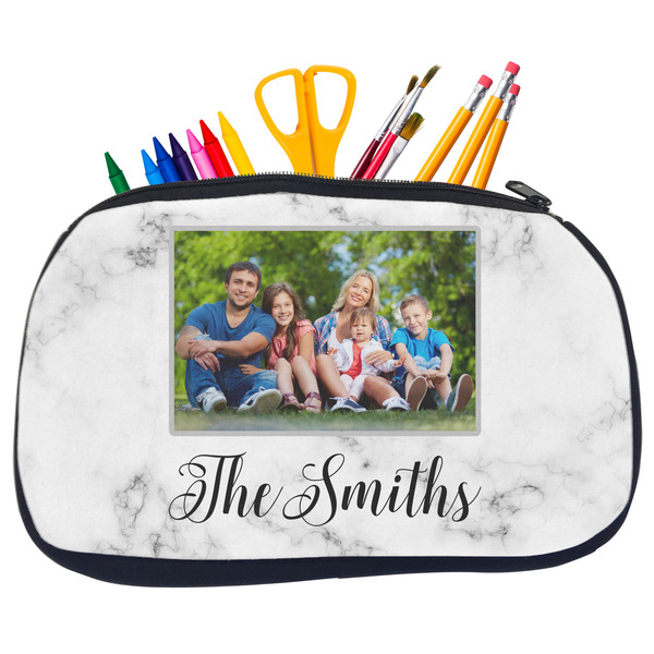 Custom Family Photo and Name Neoprene Pencil Case - Medium